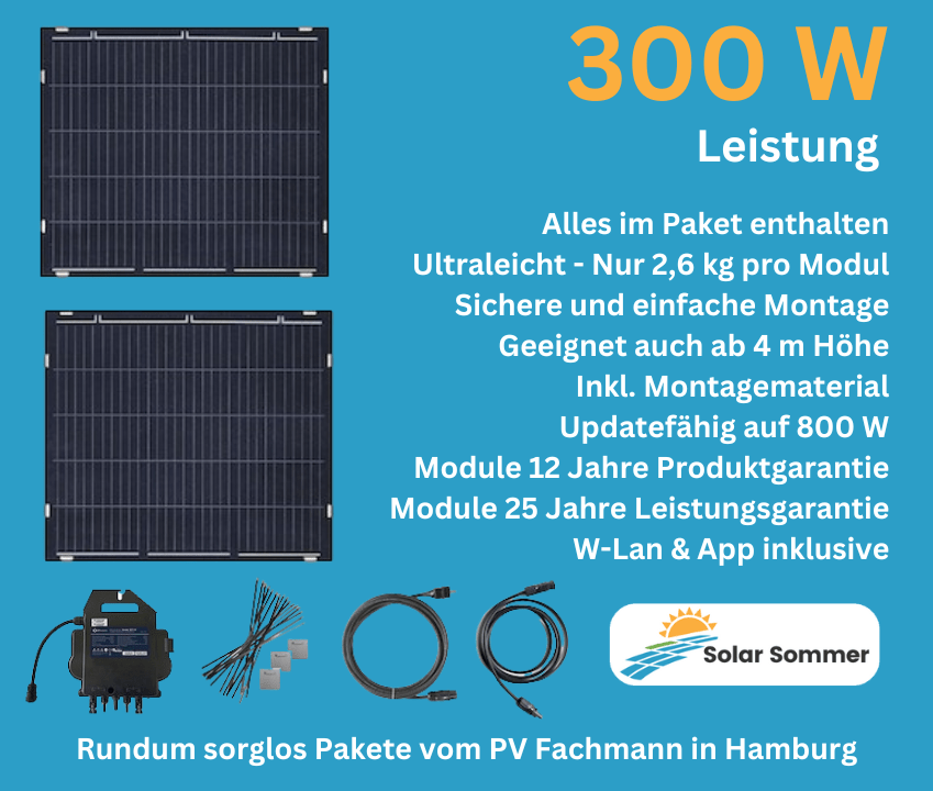 Sommer Solar Balkonkraftwerk 2 M Hamburg