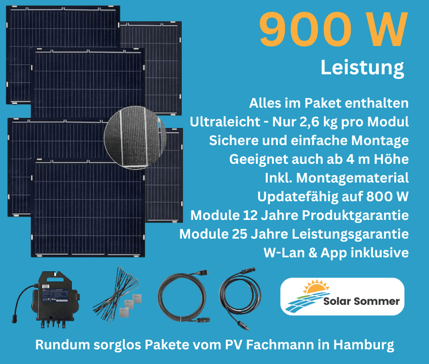 Sommer Solar Balkonkraftwerk 900 Wp