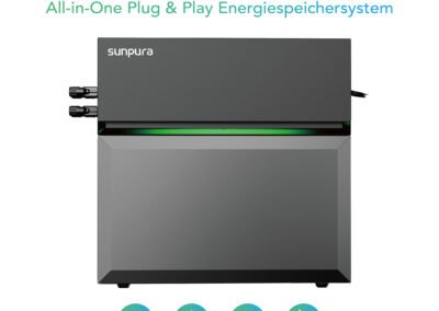 Sunpura S2400 KI-Balkonkraftwerk mit 2,4 kWh Speicher, wetterfest, mobil und erweiterbar